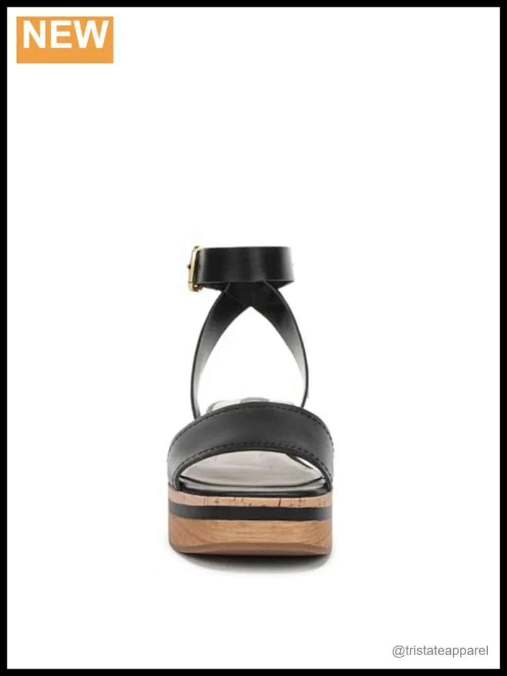Leather Platform Sandals with Buckle Ankle Strap Casual